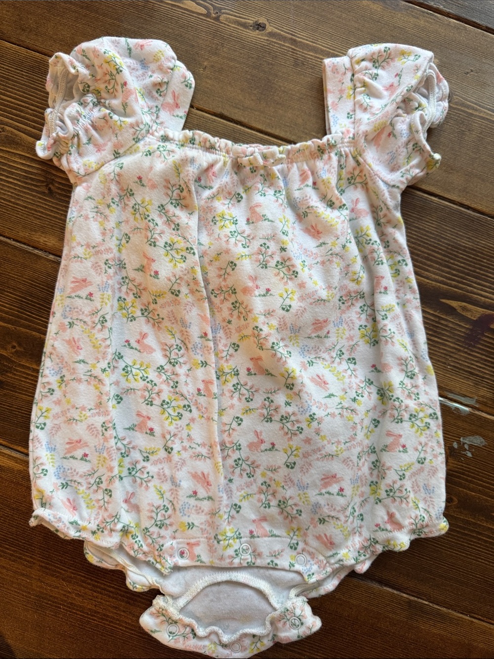 Janie and Jack Pink Floral Flutter-Sleeve Romper